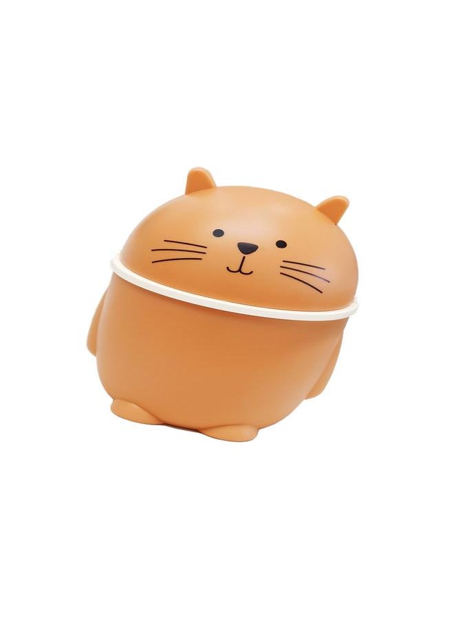 Thoraya Desktop Trash Can with Lid Plastic Cute Multipurpose Mini Wastebasket for Home Office Countertop Orange  - Image 5