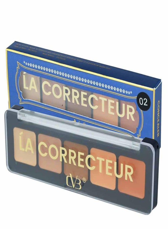 CVB Color Corrector/Concealer Palette For Discoloration, Dark Circles, Redness and Spots Full Face Coverage Color-Correcting Concealer 5 in 1 C104 (Multicolor 02) - Image 2