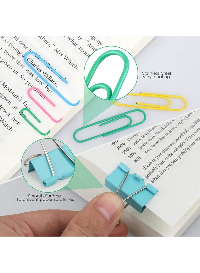 Joyberg 300 Pcs Paper Clips, Binder Clips And Rubber Bands, Office Supply Set, Paper Clips And Paper Clamps, School Supplies Office Supplies Teacher Supplies For Office Desk Essentials (Assorted Sizes) - Image 4