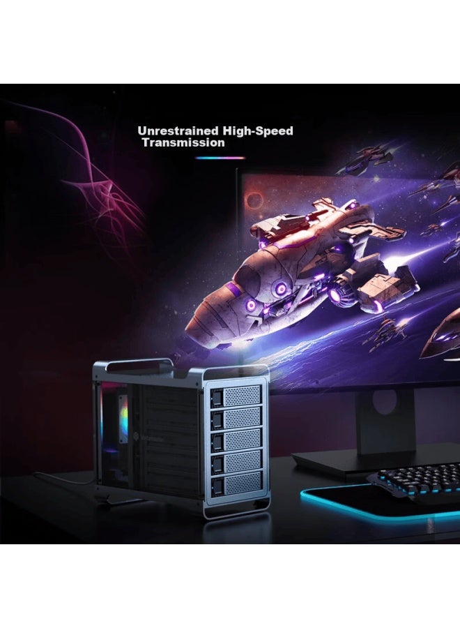 Yottamaster 2.5/3.5 Inch Sata Hdd/ssd Enclosure Gaming Edition Rgb 4-bay External Hard Drive Dock Df4u3 For Laptop And Desktop - Image 4