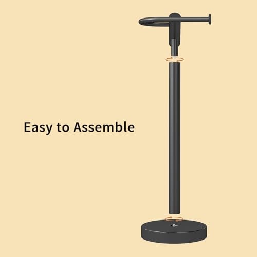 YUMORE Heavy Weighted Toilet Paper Holder Stand, No Drill Freestanding Bathroom Tissue Roll Stand, Stable Floor Standing Paper Roll Dispenser for Bathroom, Bedroom, Vanity - Image 5