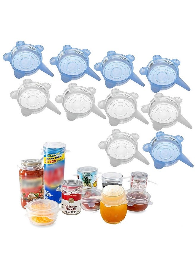 Adpartner Silicone Can Lids (10 Pack, 2.6'' Diameter), Reusable Stretch Lids for Pet Food Cans, Yogurt Jars & Mason Jars - Image 1
