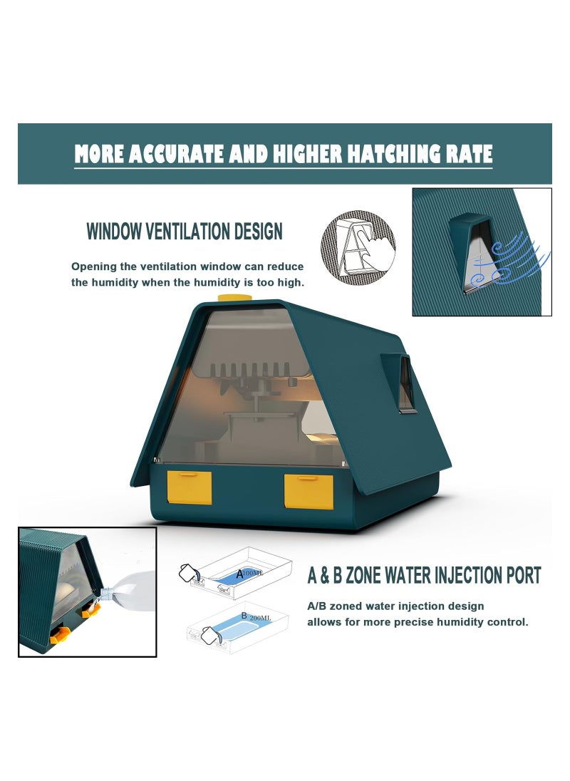 SYOSI - Egg Incubator, Incubators for 10 Hatching Eggs, With Automatic Egg Turning, Humidity and Temperature Control, Come with Egg Candler Incubator for Chicken Eggs Quail Duck, with LED light - Image 1