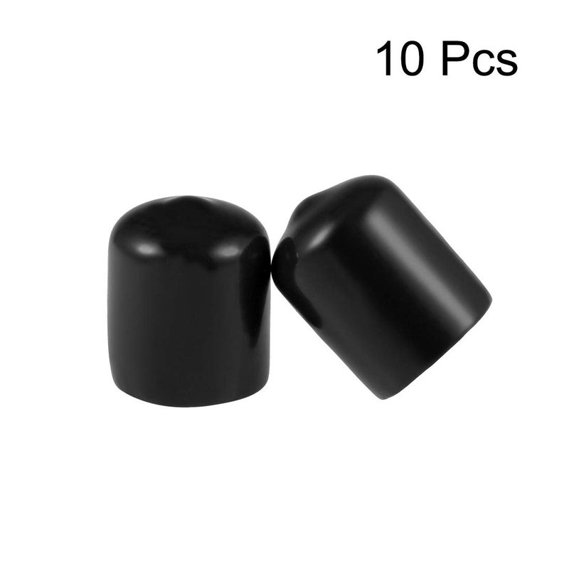 uxcell uxcell 10pcs Rubber End Caps 15mm ID Vinyl Round End Cap Cover Screw Thread Protectors Black  - Image 2