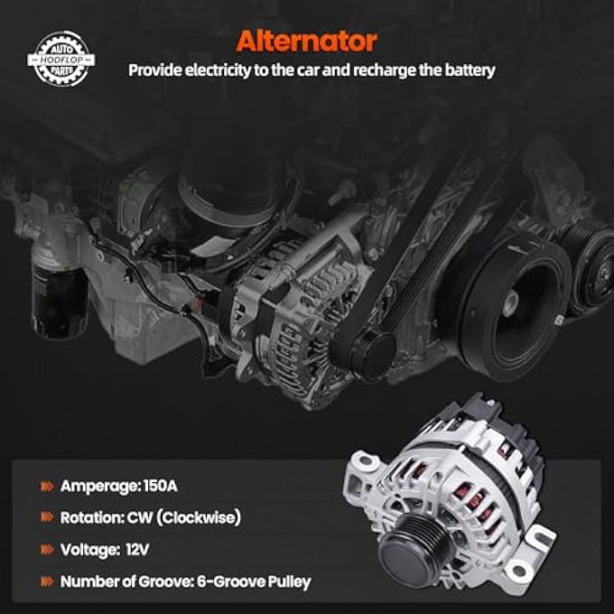 hodflop 13502988 Alternator Compatible with Chevy Camaro 2010-2012 3.6L, Colorado 2015-2016 3.6L & GMC Canyon 2015-2016 3.6L 12V 150A Clockwise, Replace# FG15S026 11485N - Image 4