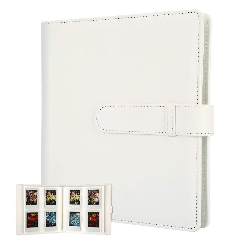 Veicevol 256 Pockets Photo Album for Fujifilm Instax Mini Camera Polaroid Camera Leather Cover Photo Album for Instax Mini 12 11 9 40 90 8 7 Evo LiPlay Instant Camera 2x3 Photo AlbumsWhite