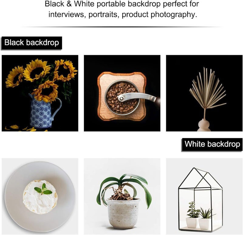 EMART Black and White Backdrop for Photography,6x9 ft 2 in 1 Black White Screen Background for Birthday Video Studio Portrait Photoshoot - Image 4