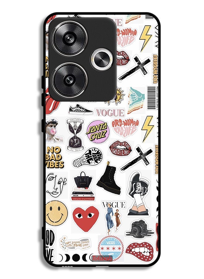 Tolwak Xiaomi Poco F6 5G Protective Case Cover No Bad Vibes Stickers - Image 1