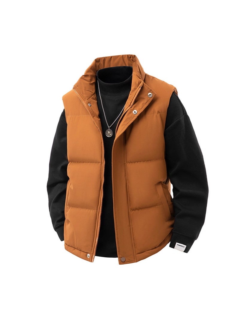 Plus-Size Vest New Style Men'S Winter Loose Cotton Jacket Trendy Couple Style Thickened Warm Vest Jacket For Men - Image 2