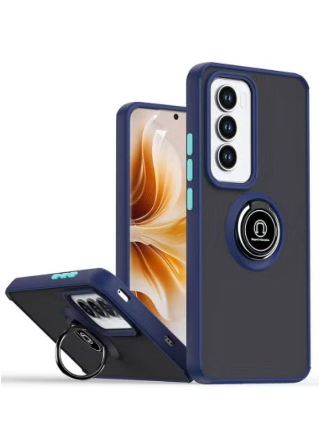 JAJEEK OPPO Reno 12 Pro 5G Case Cover with 360° Rotating Metal Ring Grip & Built-in Kickstand | Magnetic Car Mount Compatible Shockproof TPU Back Cover | Slim, Durable, Anti-Slip Design | Multi-Functional Protective Case for OPPO Reno 12 Pro 5G – Black - Image 1
