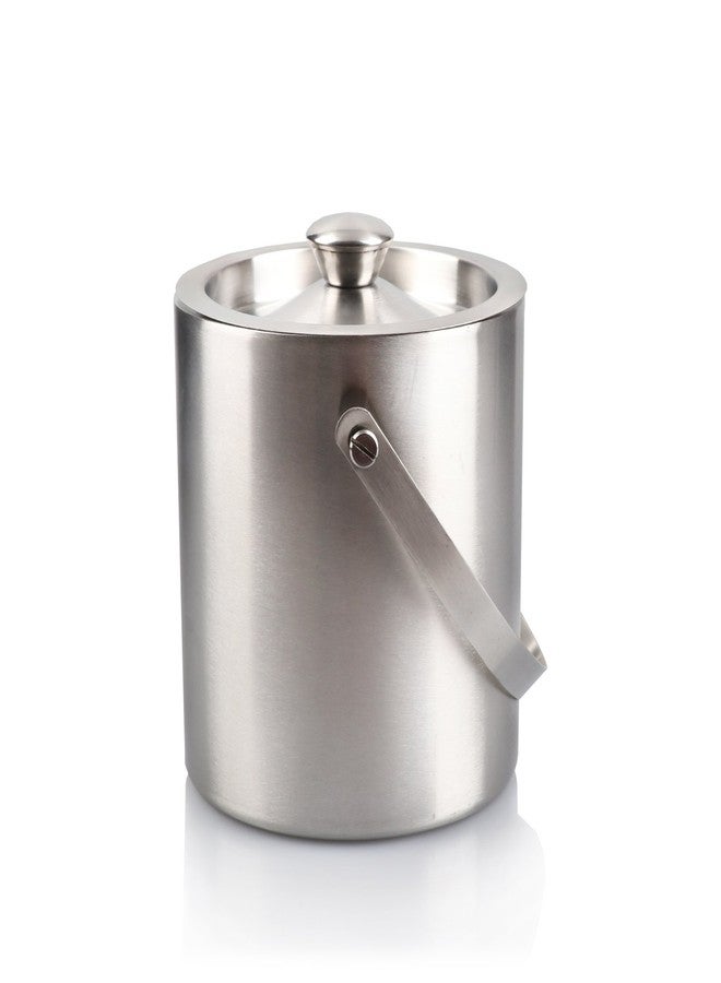 Urban Snackers Stainless Steel Double Wall Ice Bucket with Lid, Silver - Image 3
