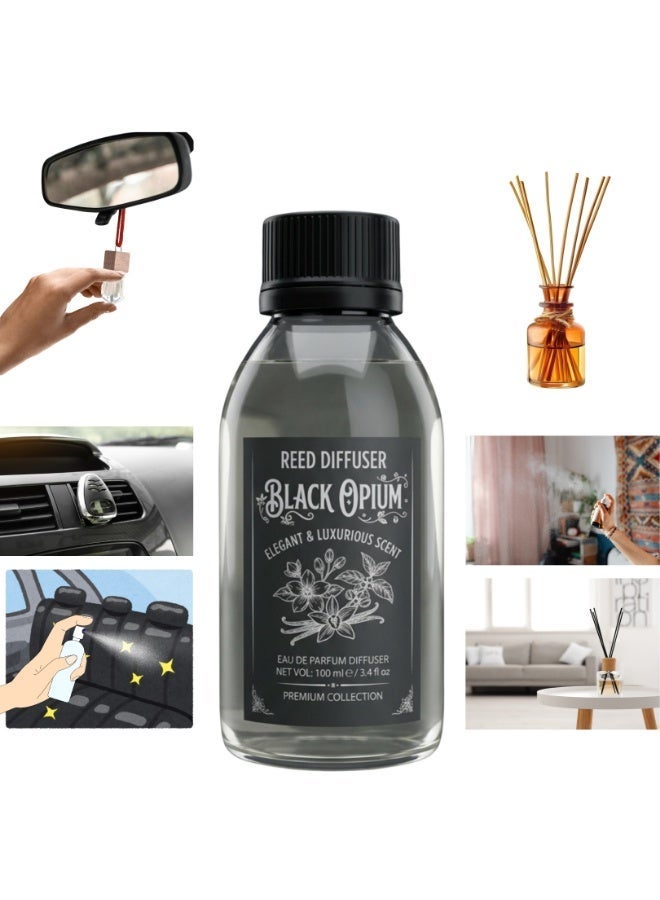 Black Opium Perfume Concentrate 100ml Bottle for Refilling (Refill) for all diffusers- Long-lasting scent for home and car - Health-safe. - Image 2