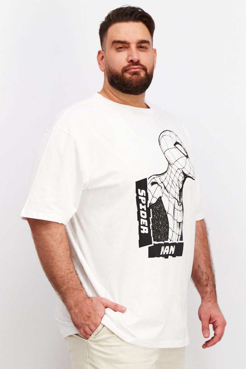 DIFUZED Men Crew Neck Short Sleeve Graphic Print T-Shirts, White - Image 3