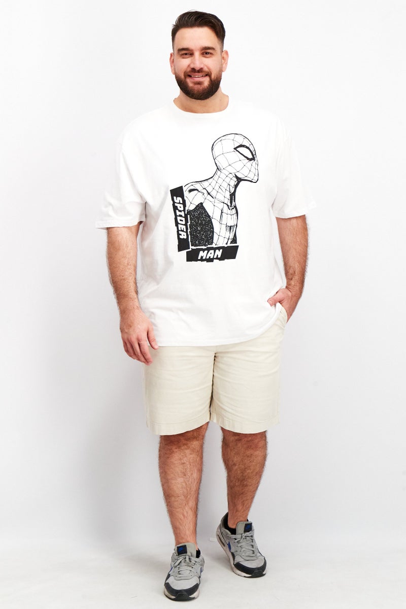 DIFUZED Men Crew Neck Short Sleeve Graphic Print T-Shirts, White - Image 2