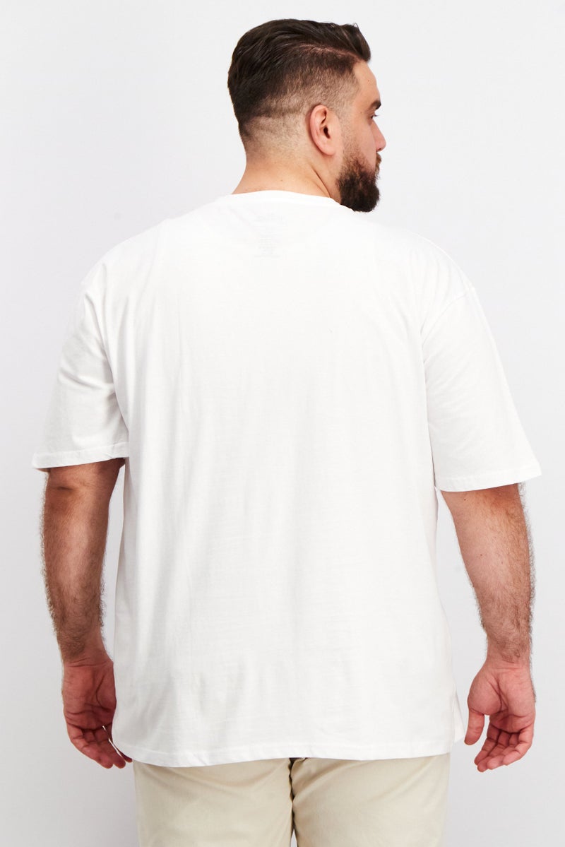 DIFUZED Men Crew Neck Short Sleeve Graphic Print T-Shirts, White - Image 4