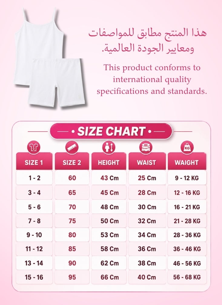Comfort Girls School Innerwear Camisole & Shorts Set – Pack of 3 - Image 3