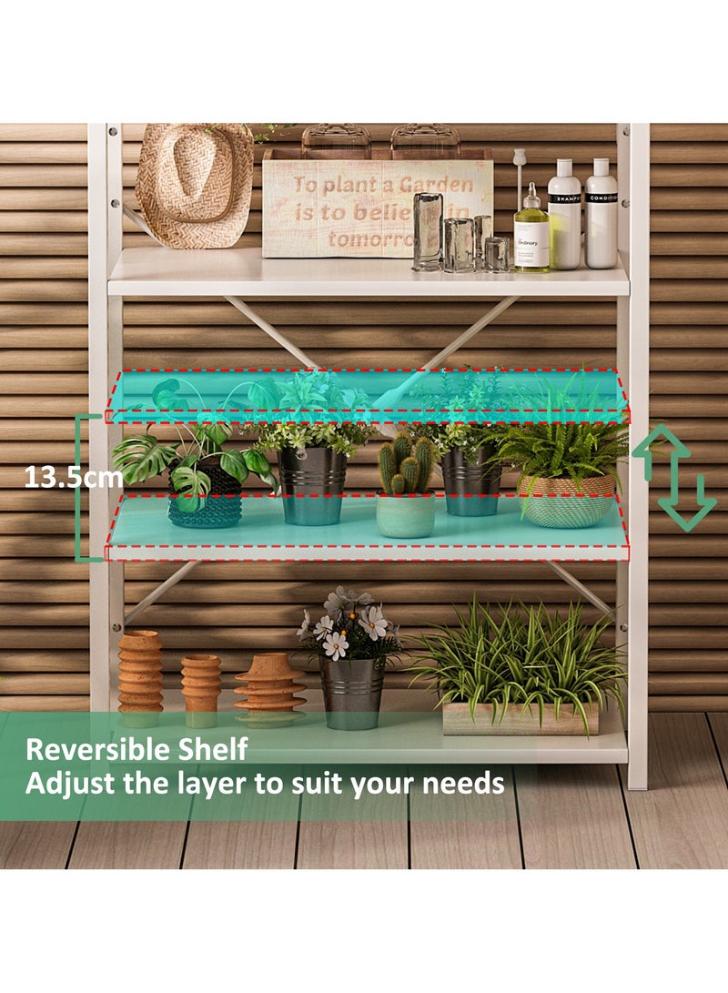 Lafulaifu رف بيكر للمطبخ مع مساحة تخزين، محطة بار القهوة، أرفف مطبخ من 4 طبقات مع 5 خطافات، حامل ركن القهوة للمطبخ، حامل ميكروويف في غرفة المعيشةركن قهوة - Image 4