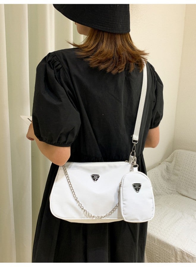 WAOKN Fashion and popular summer Korean handbag women's bag all-match two-piece set fashion chain shoulder Messenger bag,Fashion and popular summer Korean handbag women's bag all-match two-piece set fashion chain shoulder Messenger bag - Image 4