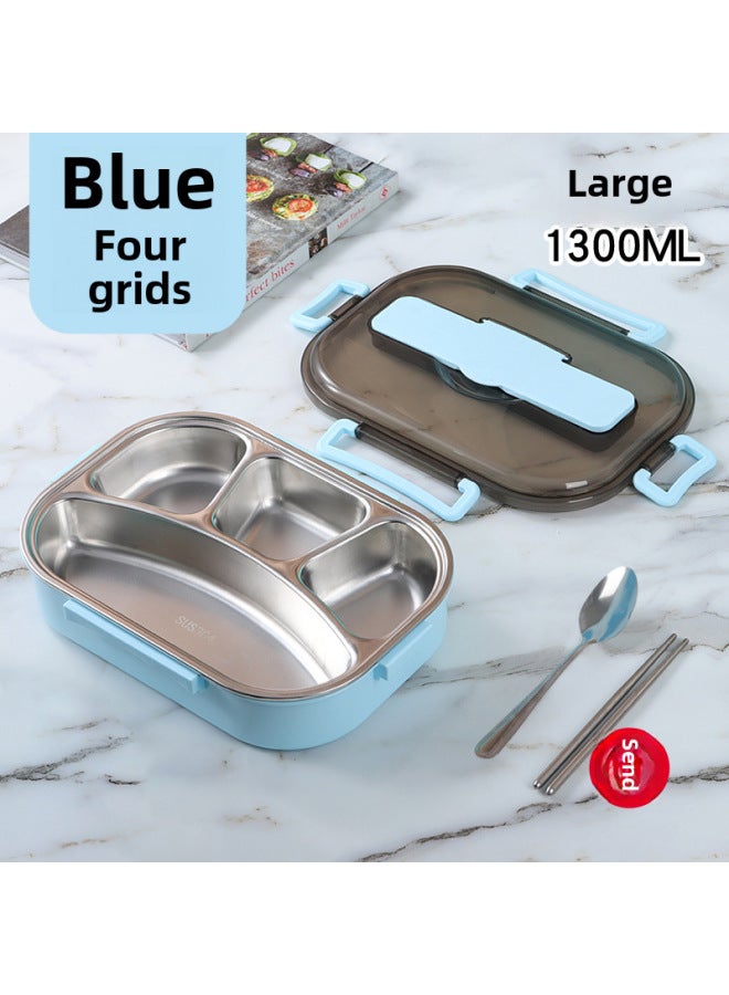 Student Lunch Box Square Partition Lunch Lunch Box Style Fresh Keeping Microwave Heating 304 Stainless Steel Heat Preservation Box