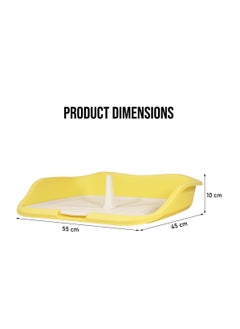 NNC PETS Dog potty training toilet with Raised fence, Column design, and Grid design, Detachable dog toilet for medium to large breeds, Ideal for indoor & outdoor use, Easy to clean 55 cm (Yellow)  - Image 2