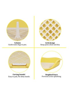 NNC PETS Dog potty training toilet with Raised fence, Column design, and Grid design, Detachable dog toilet for medium to large breeds, Ideal for indoor & outdoor use, Easy to clean 55 cm (Yellow)  - Image 4