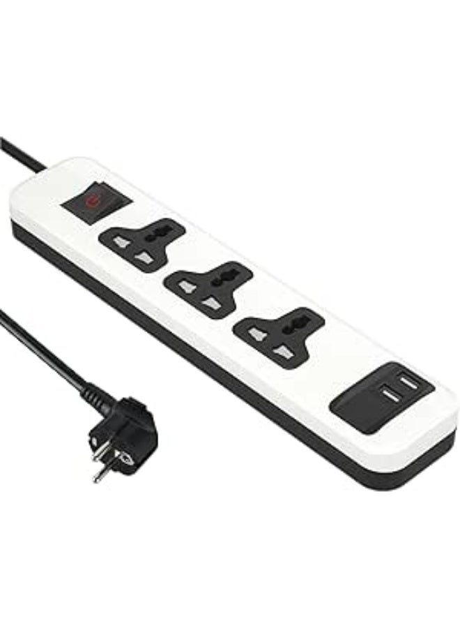 iLOCK Universal Power Strip with 3 Outlets and 2 USB-A Ports – Fast Charging – 2 m - Image 4