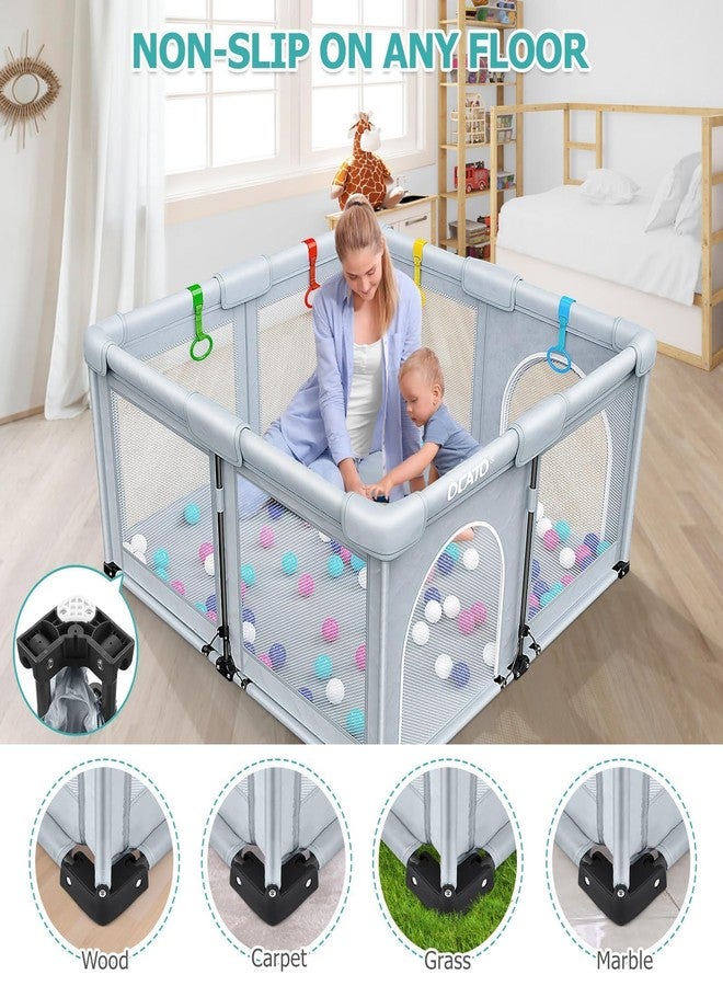 OCATO Baby Playpen: Foldable Playpen for Babies and Toddlers Large Play Pen Portable Playpen Fence Indoor Outdoor Kids Safety Area Travel Play Yard with 1 Storage Bag 4 Handlers 50 Balls (50" × 50") - Image 5