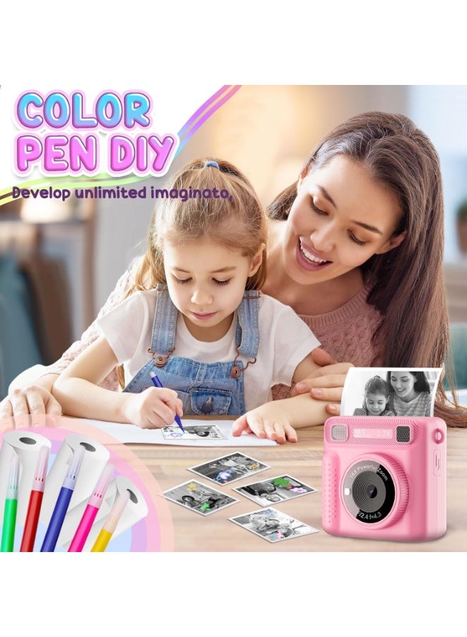 Mumfactory Camera for Girls Kids, Instant Print 1080P HD with 32G Card, Birthday Gifts for Girls Age 5-12 Years Old - Image 4