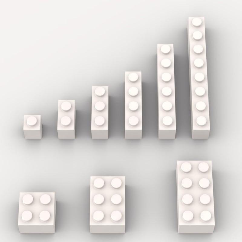 YUJHITP 100 Piece White Bulk Assortment 9 Size White Classic Building Blocks Compatible with Lego A0001 - Image 3
