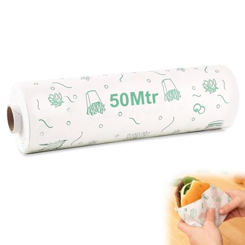 GLUN 50 Meter Food Wrapping Paper Roll – Premium Non-Stick Butter Paper, Re-Heatable & Greaseproof Parchment Paper for Baking, Cooking & Wrapping - Image 2