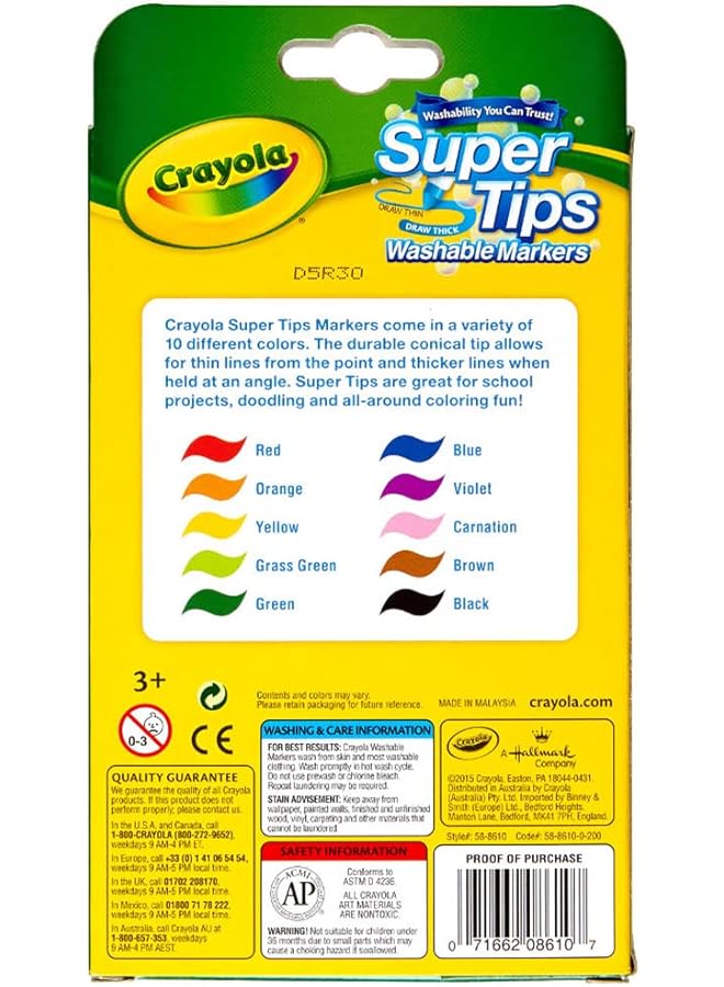 Crayola 10 Ct. Washable Super Tips Markers 10 Count - Image 5