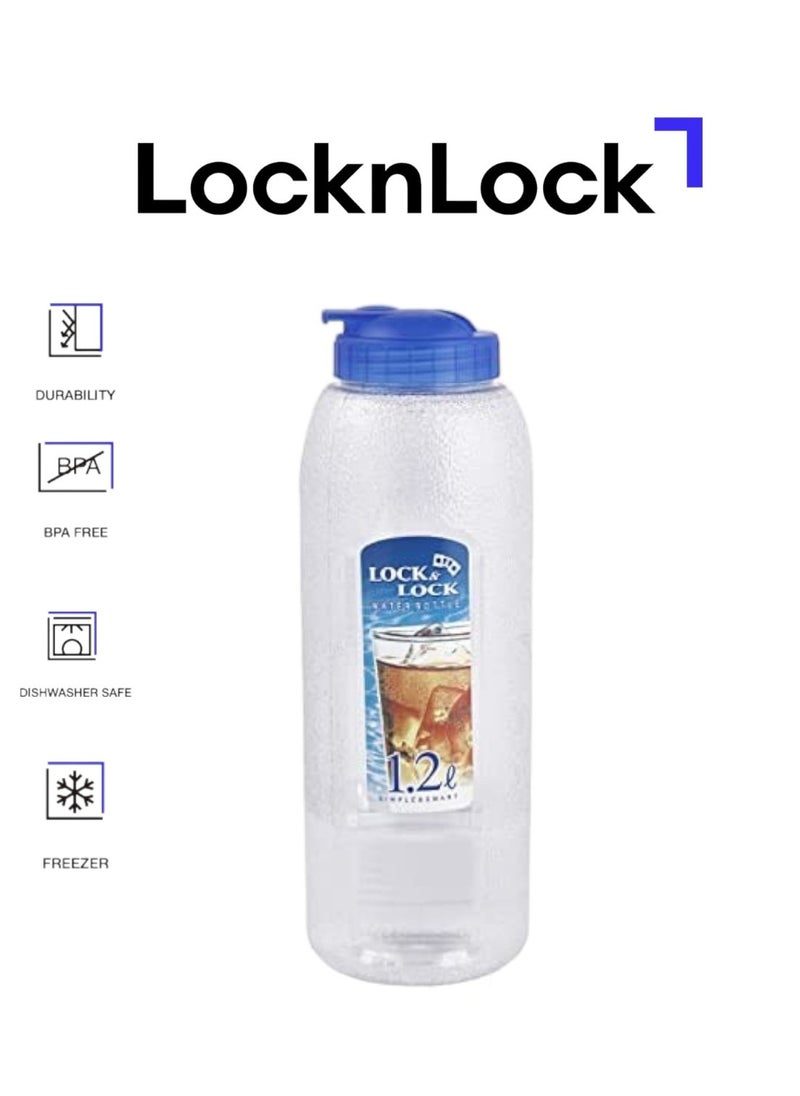LOCK & LOCK LocknLock Aqua 1.2L BPA-Free Water Bottle with Flip-Top Lid – Durable and Transparent Hydration Jug  - Image 1