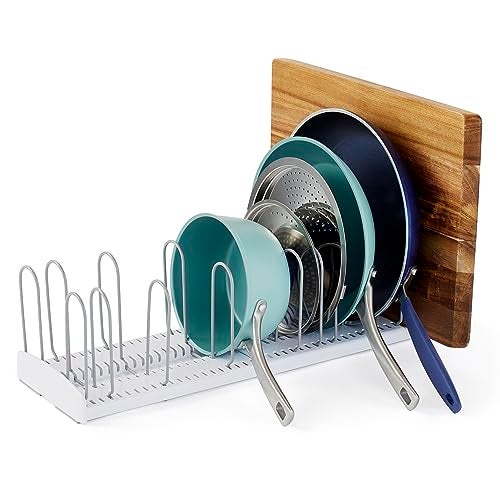YouCopia StoreMore Expandable Pan and Lid Rack, 12.5"-22" Wide Adjustable Pan Organizer for Kitchen Cabinet Storage, Classic Edition - Image 1
