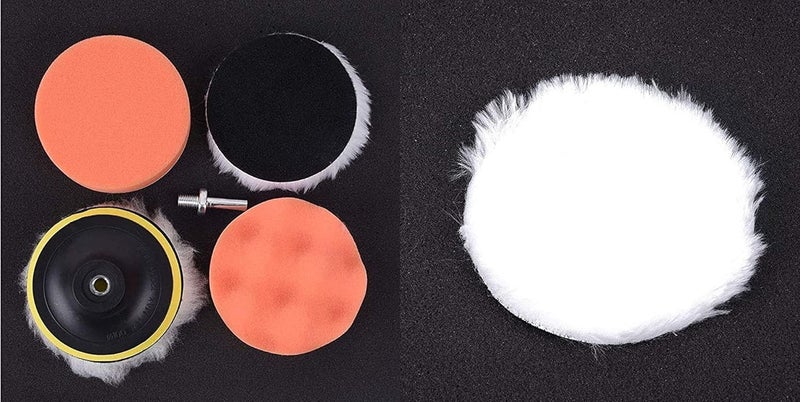 DIY Crafts CT-DIY-HI-42465 3"/4"/7"inch 76/100/180mm 6 Pcs Car Buffing Polishing Waxing Sponge Felt Pad Kits Drill Adapter Cleaning Kit - Image 2