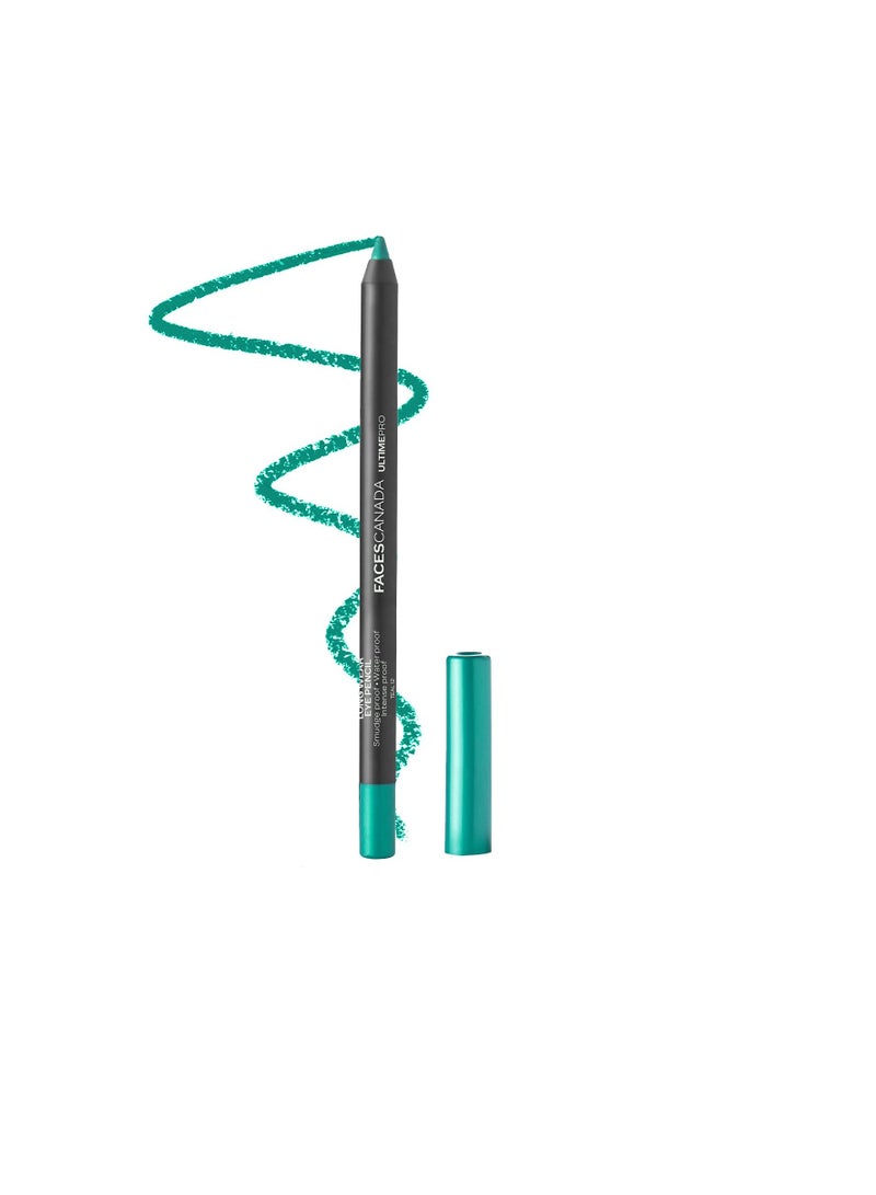 فايسز كندا FACES CANADA Ultime Pro Longwear Eye Pencil أزرق مخضر 12 1.2 جم 8 ساعات يبقى ناعمًا بتمريرة واحدة، لون مكثف يؤتي ثماره، تركيبة ناعمة قابلة للمزج ومقاومة للتلطخ ومقاومة للماء - Image 1