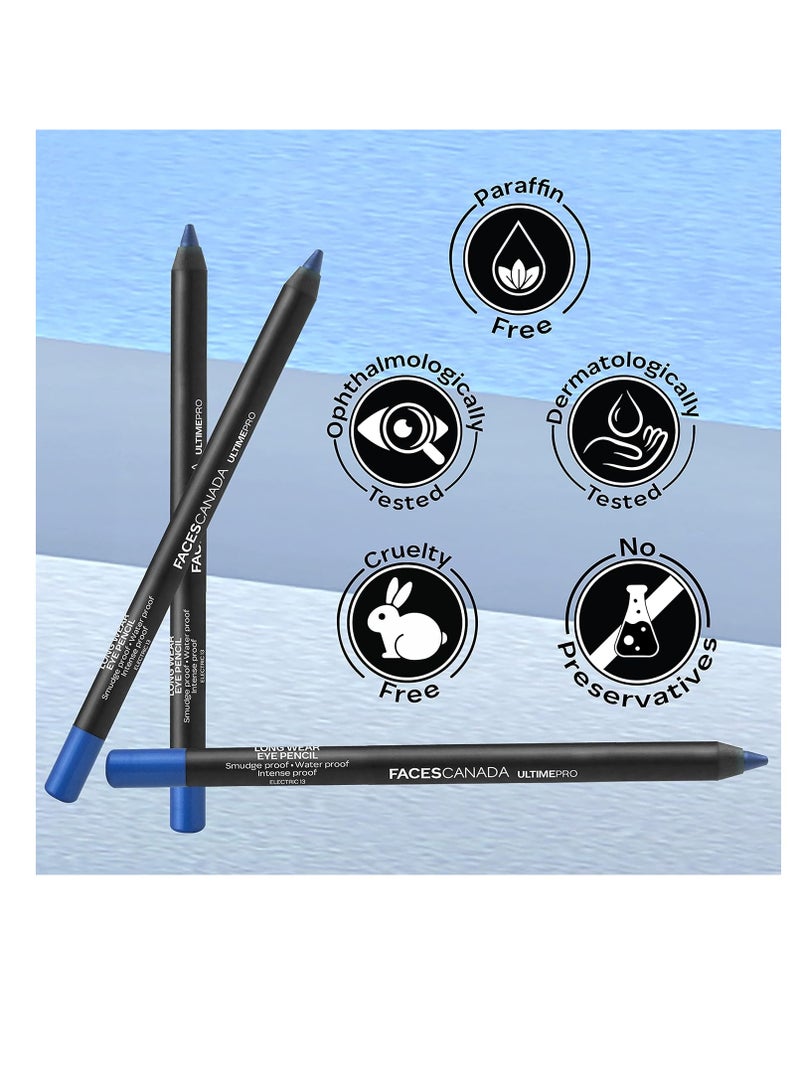 فايسز كندا FACES CANADA Ultime Pro Longwear Eye Pencil أزرق مخضر 12 1.2 جم 8 ساعات يبقى ناعمًا بتمريرة واحدة، لون مكثف يؤتي ثماره، تركيبة ناعمة قابلة للمزج ومقاومة للتلطخ ومقاومة للماء - Image 3