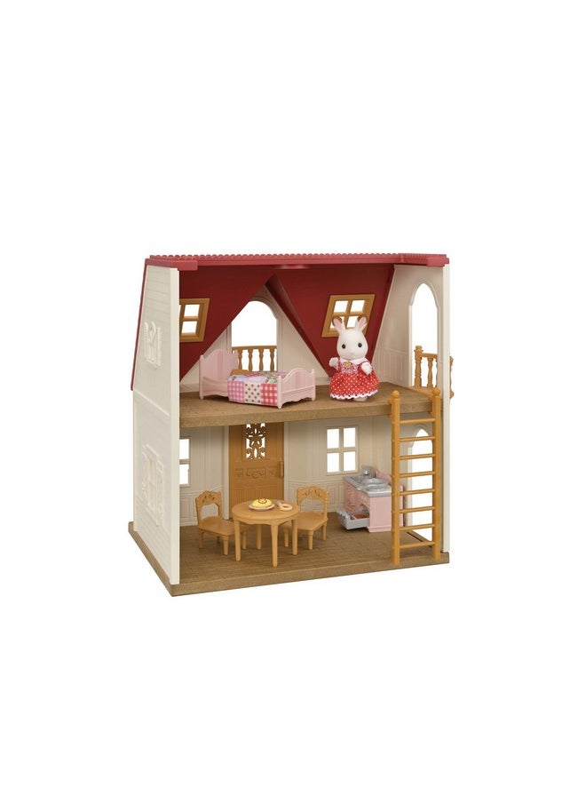 Calico Critters Red Roof Cozy Cottage Dollhouse Playset With Figure, Furniture And Accessories  - Image 1
