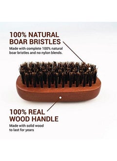 Wav Enforcer WavEnforcer Boar Bristle PocketSize Military Brush Best Brush for Beards ; Pocket ; Purse ; Travel Size Medium Firmness  - Image 3