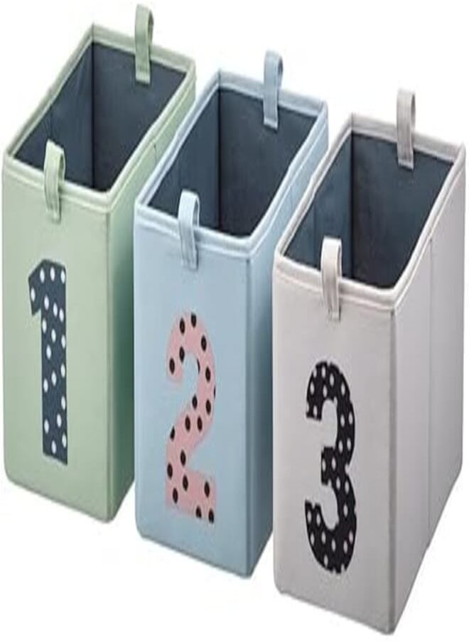 Digital Shoppy Digital Shoppy BARNDRÖM Box, set of 3, green blue/beige, 17x27x17 cm (6 ¾x10 ¾x6 ¾) 