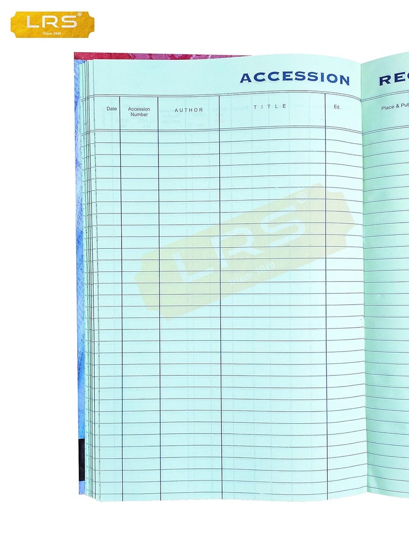 LRS Library Accession Register for Schools/Colleges/Libraries - 140 Pages Single - 30 Entries per Page - 34x21 cm - 75 GSM Ledger Paper - Image 2