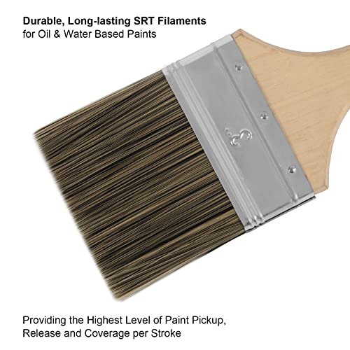Genixart Double Thick Chip Paint Brush, Wood Stain Brushes for Painting Walls and Fence Staining, Wooden Handle Masonry Paintbrush for Varnish, Paste, Gesso and Limewash (3 inch) - Image 3