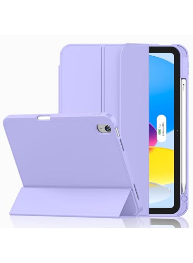 iMieet حافظة iMieet لجهاز iPad (A16)/الجيل العاشر من iPad [11 بوصة 2025/10.9 بوصة 2022]، حافظة ذكية قابلة للطي ثلاثية مع حامل وحامل قلم وظهر TPU ناعم، تدعم Touch ID (أسود) - Image 1