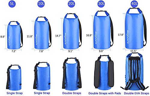 OMGear Waterproof Backpack With Waterproof Phone Pouch,30L/40L Dry Bag Sack Waterproof Bag For Kayaking,Boating,Sailing,Canoeing,Rafting,Hiking,Camping,Beach,Fishing,Swimming (dark blue, 30L) - Image 2
