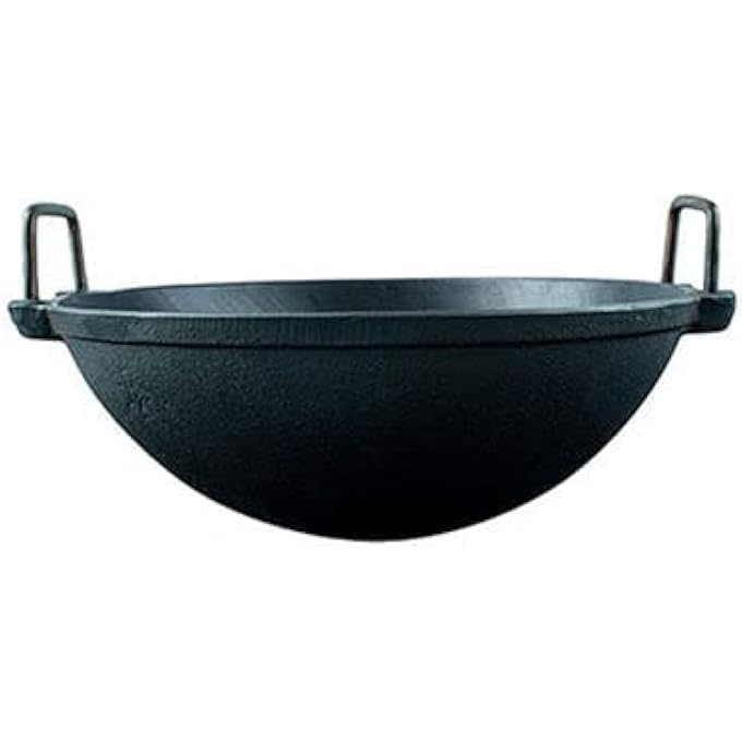 ايدا مقلاة كاداي كاداي فائقة النعومة من الحديد الزهر، مُتبلة مسبقًا للطهي والقلي العميق، لوها كاداي غير لاصقة بشكل طبيعي، مقاس 7 بوصات - Image 4