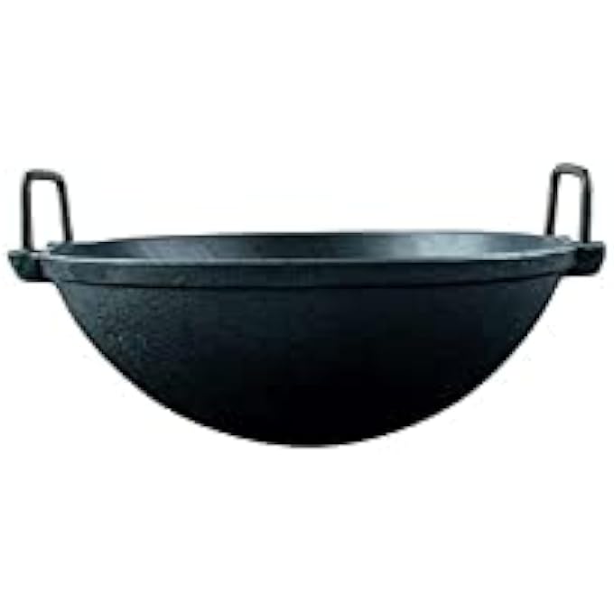 ايدا مقلاة كاداي كاداي فائقة النعومة من الحديد الزهر، مُتبلة مسبقًا للطهي والقلي العميق، لوها كاداي غير لاصقة بشكل طبيعي، مقاس 7 بوصات - Image 1