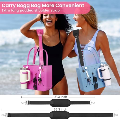 ANTAND Shoulder Strap for Bogg Bag Accessories Cup Holder for Stanley Cup 30oz 40oz Beach Tote Bag Accessories Inserts Key Holder Foldable Water Bottle Holder Adjustable Crossbody Extenders Black - Image 3