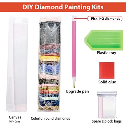 HASTHIP® 5D Diamond Painting Kit, 27.5 X 15.7inch Large Size Black Bear Diamond Painting Kits for Adults, DIY Full Drill Crystal Rhinestone Arts and Crafts, Art Diamond Painting for Home Wall Decor - Image 4