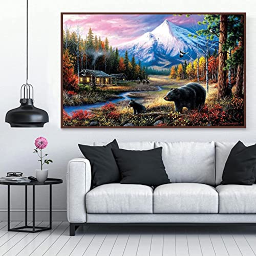 HASTHIP® 5D Diamond Painting Kit, 27.5 X 15.7inch Large Size Black Bear Diamond Painting Kits for Adults, DIY Full Drill Crystal Rhinestone Arts and Crafts, Art Diamond Painting for Home Wall Decor - Image 2