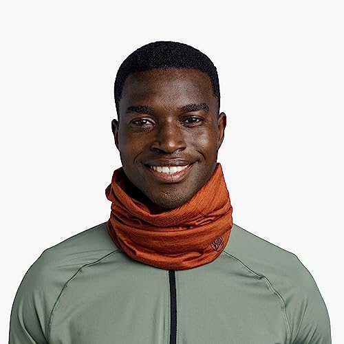 Buff Lightweight Merino Wool Neck Gaiter, 100% Ethically Sourced Wool, Versatile, Temperature Regulating Face Mask, Solid Cinnamon, Adult Size - Image 2