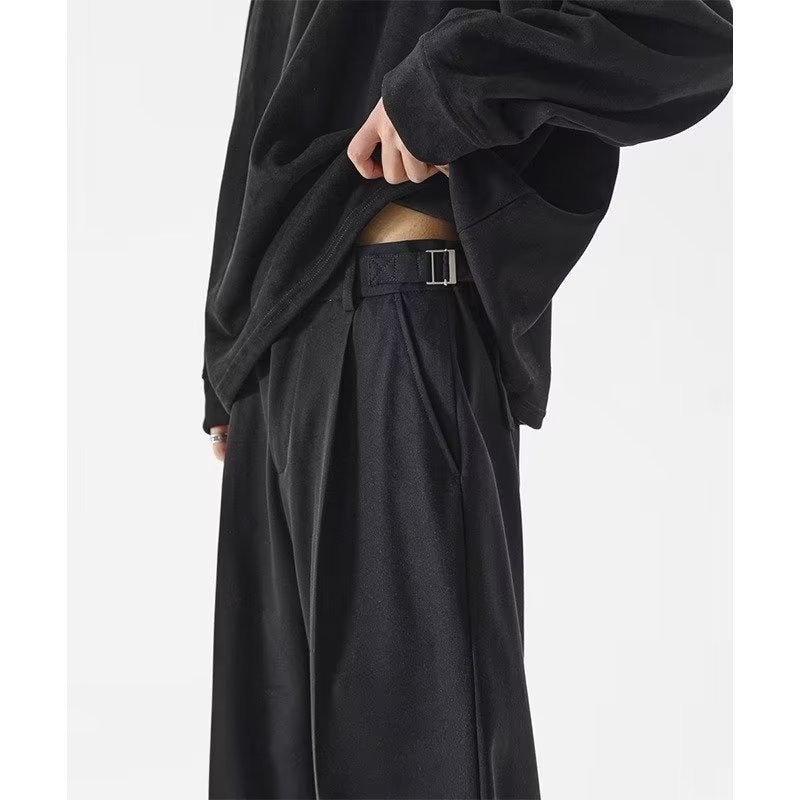 Black Naples Suit Pants Draping High-Grade Oversize Suit Pants Design Straight Casual Pants - Image 4